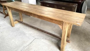 Mesa Isla en pino blanco 2,29 X 0,55 X 0,78 Alto