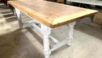 Mesa Patas Torneadas Laqueadas 2,20 X 0,90 P/ Ajustar