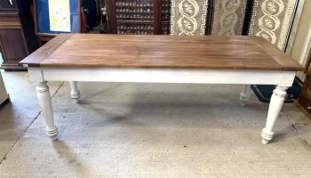 Mesa Patas Torneadas Laqueadas Blancas 2,25 X 0,90 X 0,85 Alto