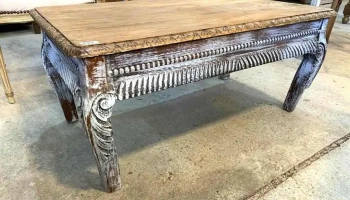 Mesa Ratona En Roble Patas Laqueadas 1m X 0,58 X 0,45 Alto