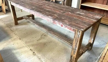 Mesa Rustica Laqueada Tapa De Lapacho 2,40 X 0,80 X 0,80 Alto