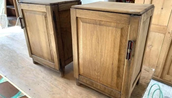 Mesas De Noche En Roble Art Deco 0,40 X 0,34 X 0,60 Alto