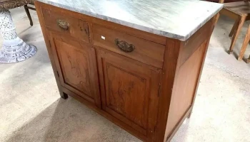 Mueble Bajo 2 Puertas 2 Cajones Tapa De Marmol Con Polillas 1m X 0,48 X 0,82 Alto