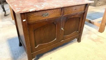 Mueble Lavatorio En Roble Con Marmol 1,04 X 0,54 X 0,75 Alto
