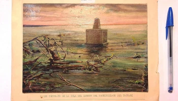 Oleo Isla del Zanjon del Archipielago del Tacuari atribuido a Strobach