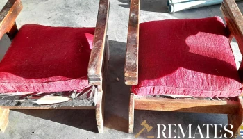 par de bases de sillones de madera