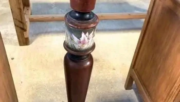 Pedestal Madera Y Mayolica 1,07 Alto