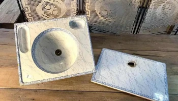 Pileta Francesa De Baño 0,48 X 0,40 Y Panoplia 0,48 X 0,33 En Mayolica