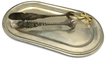 Pinza Plata Antigua Y Bandeja