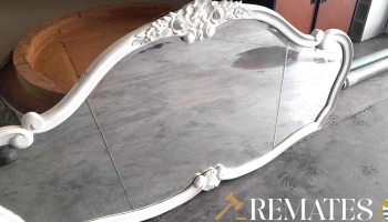 r espejo francez marco de madera pintado de blanco
