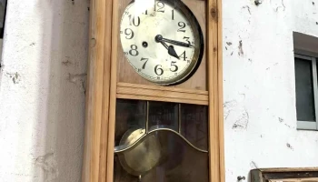 Reloj De Pared 1/2  Carrillon Mueble En Pino Blanco 0,28 X  0,15 X 0,64 Alto