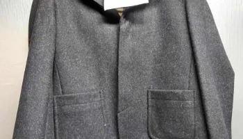 Saco de paño de lana para niño, talle 8 de color gris oscuro (mutilado)