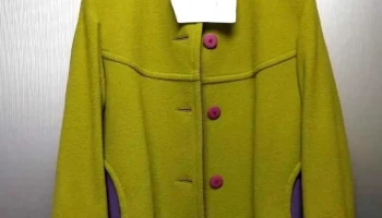 Saco de paño verde manzana y violeta de niña