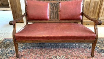 Sillon De Sala De 2 Cuerpos En Roble Tapizado 1,20