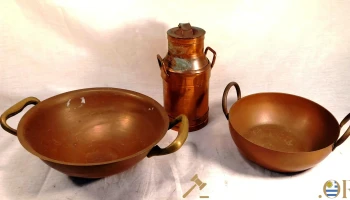Tres piezas en cobre sanas