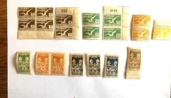 variedad de sellos antiguos de Uruguay sin circular con Gaviotas