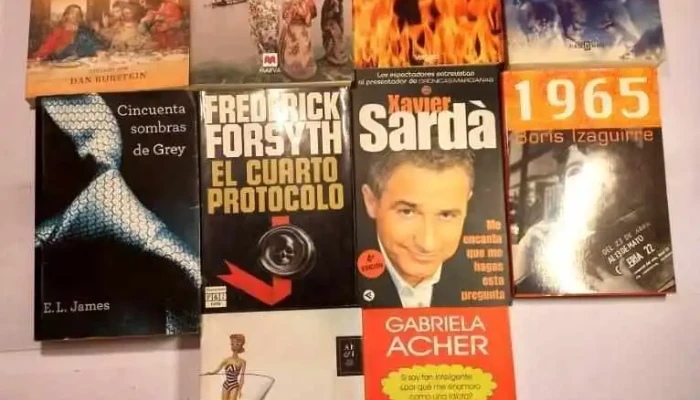 10 libros: Cincuenta Sombras de Gray, Cazador de Sueños, Secretos del Código (Da Vinci), etc