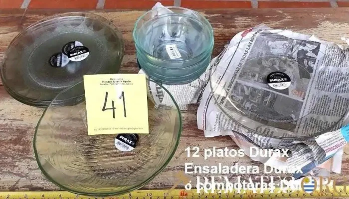 12 platos+set ensaladas+6 compoteras Durax