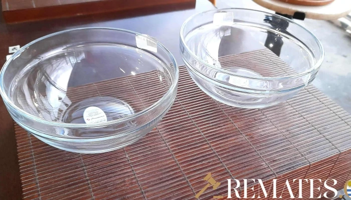2 compoteras de vidrio redondas