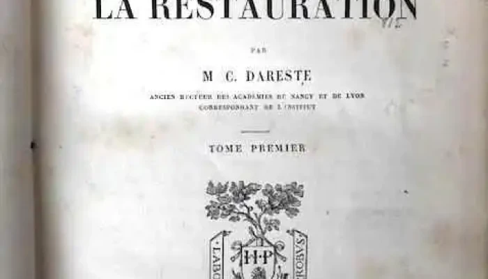 2 Tomos De Histoire De La Restauration 2 - 30-07-2021