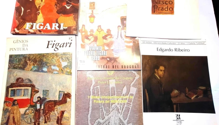 3 catálogos de Arte de Figari, Riveiro y otros