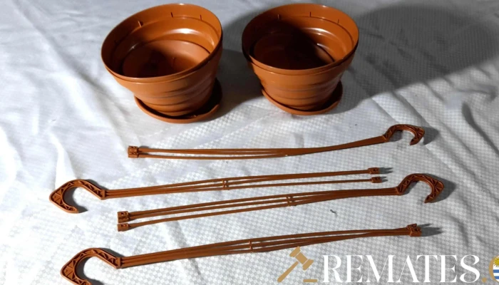 4 masetas para colgar con plato Nuevas