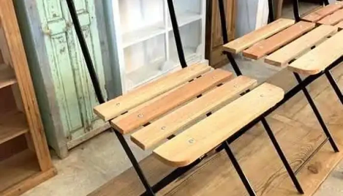 4 Sillas Plegables En Hierro Y Madera -  2 - 06-12-2020