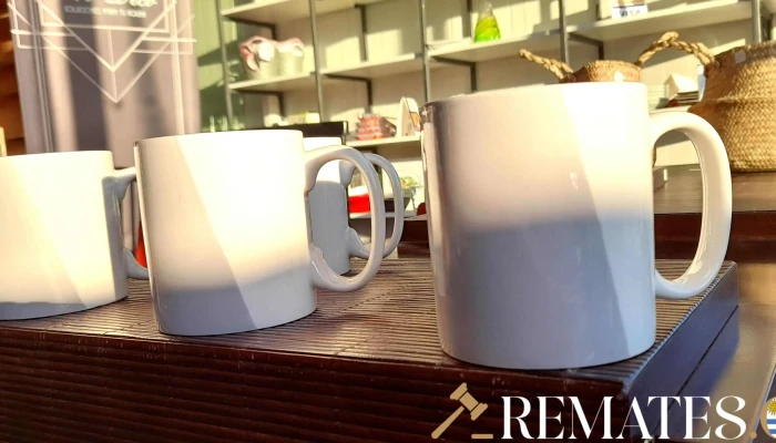 5 Tazas Blancas Y Gris -  5 - 17-06-2021