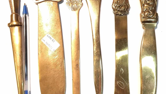 6 abrecartas de bronce motivos varios