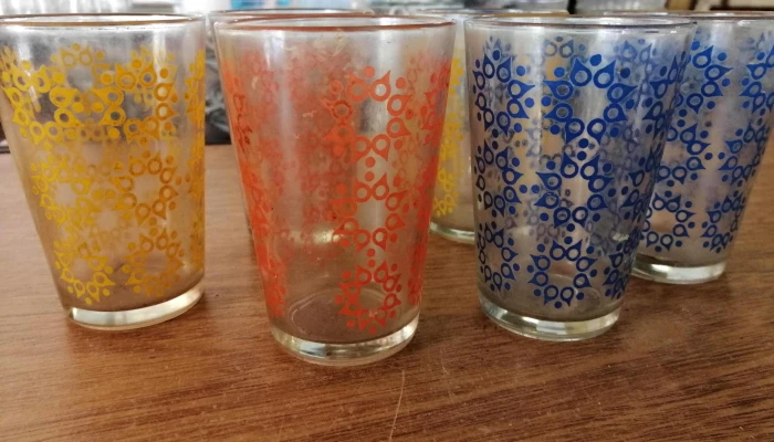 6 Vasos De Vidrio Bajos De Colores Rojos 3 - 17-06-2021