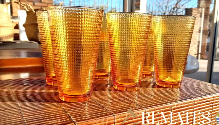 6 Vasos De Vidrio Color Naranja -  3 - 17-06-2021
