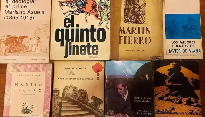 8 libros: El Quinto Jinete, Martin Fierro, varios de Felisberto Hernandez