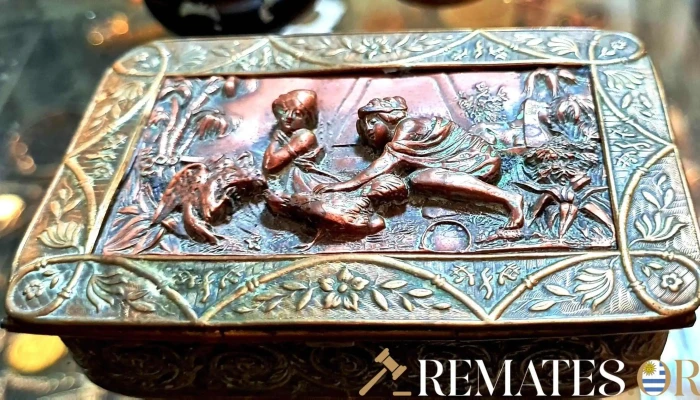Alhajero Antiguo En Bronce Frances Sella 2 - 17-06-2021
