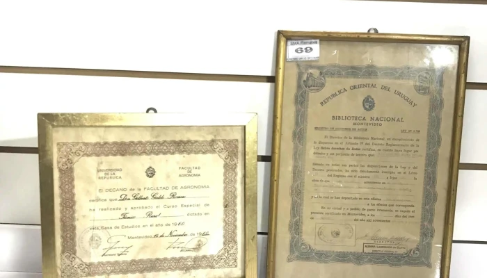 Antigua Diploma Y Certificacion De Registro De Derechos De Autor