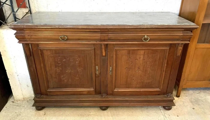 Aparador Colonial Tapa Marmol Gris, 2 Cajones , 2 Puertas 1,74 X 0,63 X 1,02 Alto