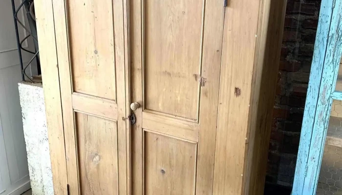 Armario De 2 Puertas En Pino Blanco Original 1,20 X 0,44 X 1,87 Alto
