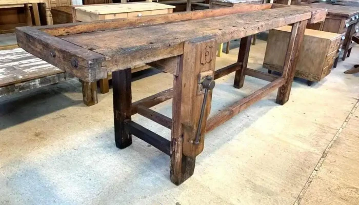Banco Carpintero Doble Prensa Tapa De Lapacho Patas De Pinotea 2,83 X 0,60 X 0,90 Alto