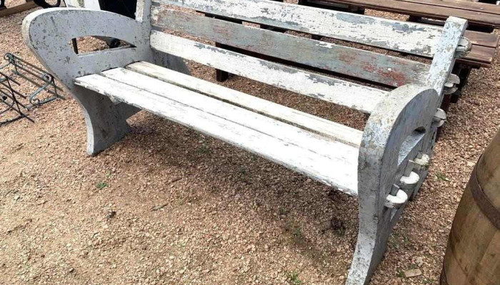 Banco De Jardin Hormigon Y Madera 1,46 Largo