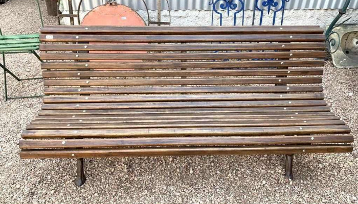 Banco De Plaza Entablillado 1,73 (patas de Hierro fundido)