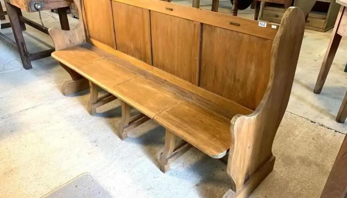 Banco De Templo Con Gabinetes Asientos Rebatibles 1,92 X 0,60 X 1,10 Alto