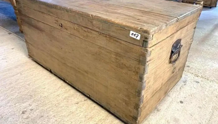 Baul En Pino Blanco Machimbrado 0,95 X 0,50 X 0,48 Alto
