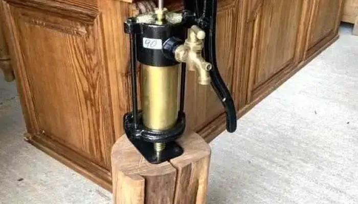Bomba De Agua En Bronce Con Base De Tronco 1,05 Alto