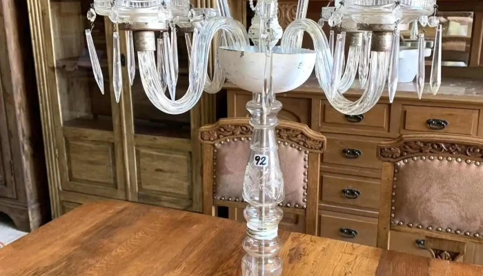 Candelabro De Cristal Y Bronce Con Caire 1 - 06-12-2020