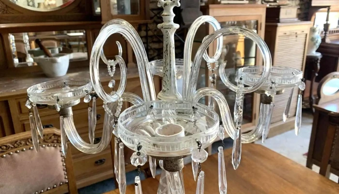 Candelabro De Cristal Y Bronce Con Caire 2 - 06-12-2020