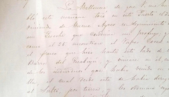 Carta a Coronel D. Diego Lamas del Sr. García año 1857