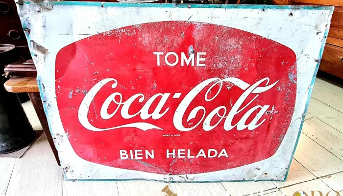 Cartel Antiguo Chapa Litografiado Coca C 1 - 17-06-2021