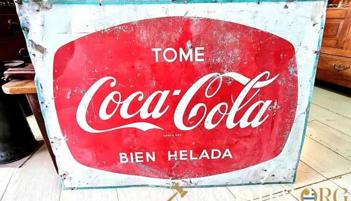Cartel Antiguo Chapa Litografiado Coca C 2 - 17-06-2021