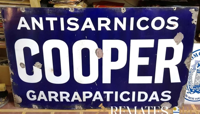 Cartel Esmaltado Antiguo Cooper -  1 - 17-06-2021