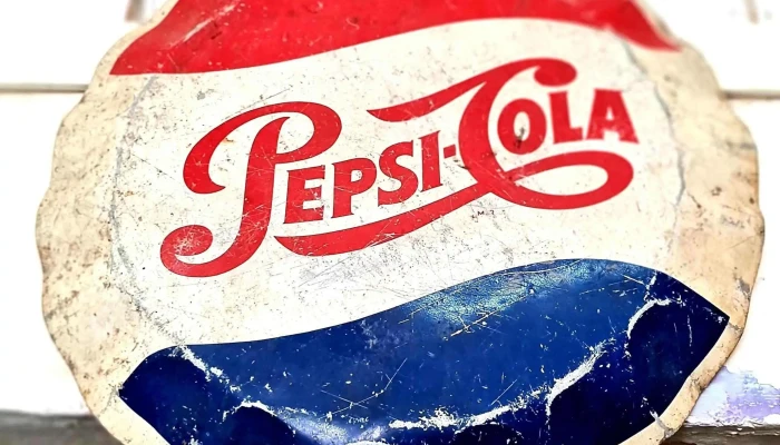 Cartel Publicidad Pepsi original aluminio 60 cm diámetro