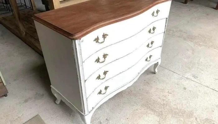Comoda Francesa Laqueada Blanca 4 Cajones 1,15 X 0,51 X 0,92 Alto